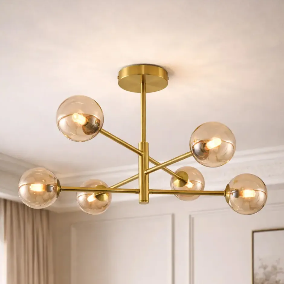 Qazqa plafondlamp ryan goudkleurig g9