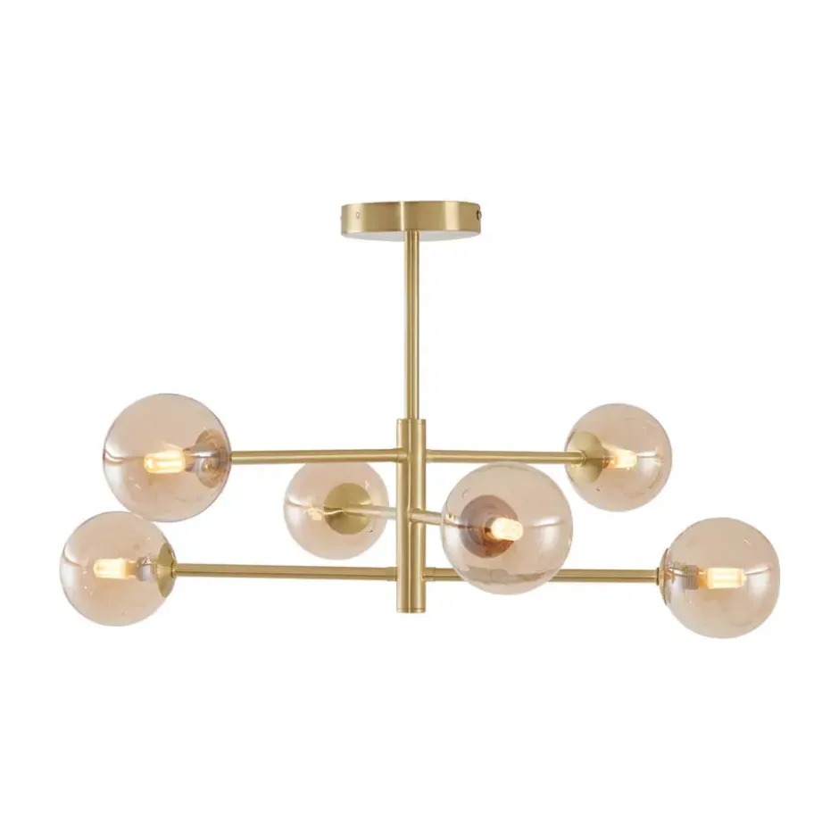 Qazqa plafondlamp ryan goudkleurig g9