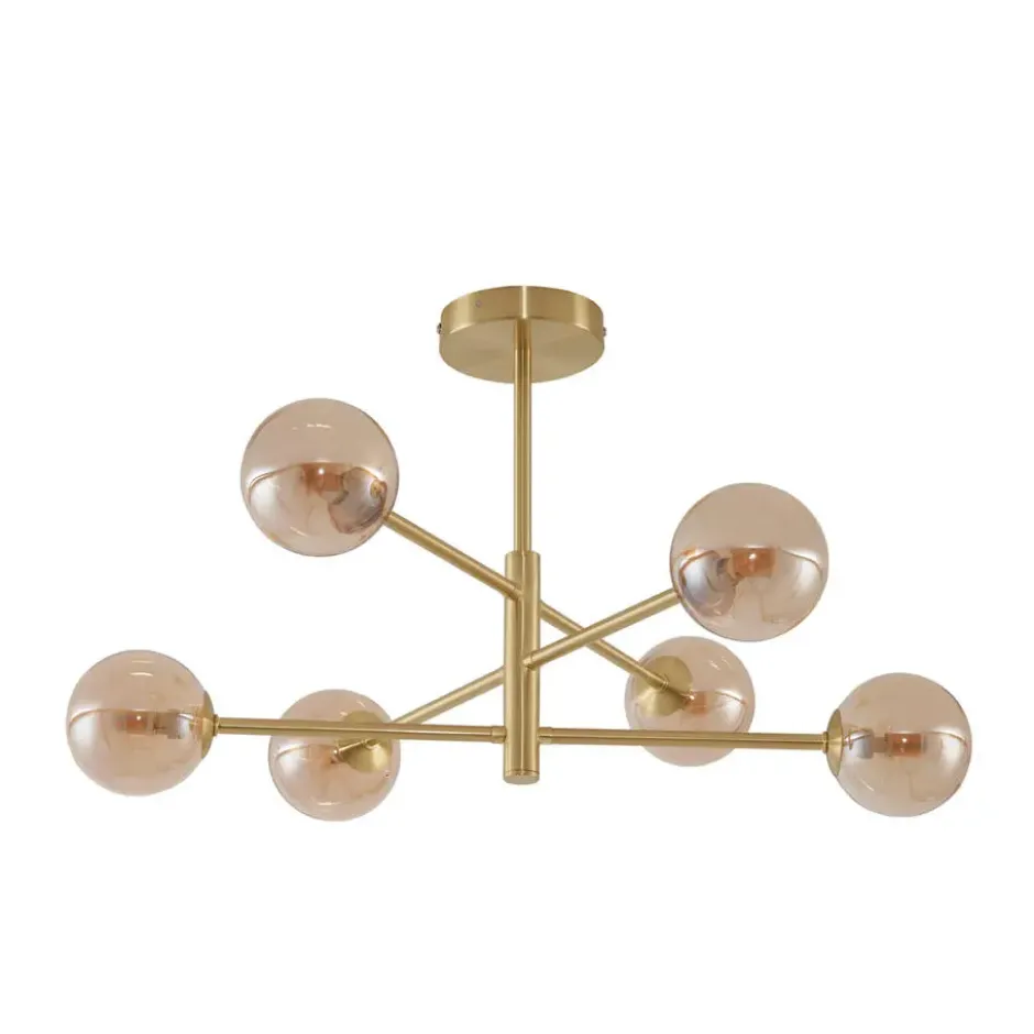 Qazqa plafondlamp ryan goudkleurig g9