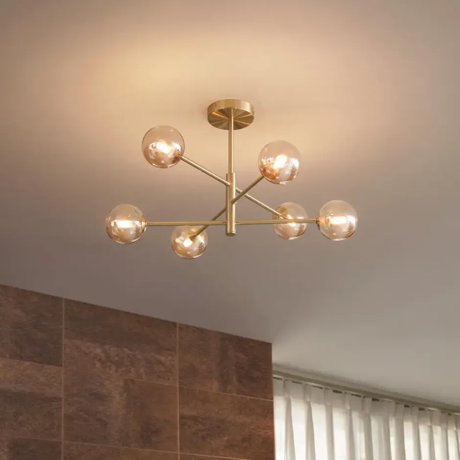 Qazqa plafondlamp ryan goudkleurig g9