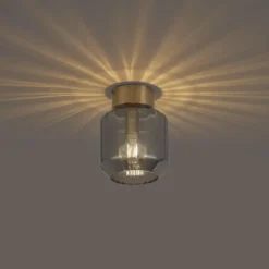 Qazqa plafondlamp stiklo goudkleurig e27