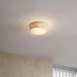 Qazqa plafondlamp trammy beige e27