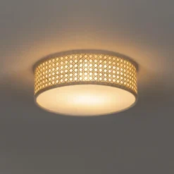 Qazqa plafondlamp tromma beige e27