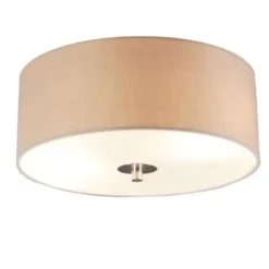 Qazqa plafondlamp van stof drum beige e27