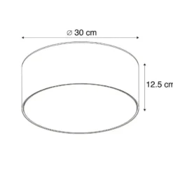 Qazqa plafondlamp van stof drum led grijs geïntegreerde led