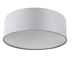 Qazqa plafondlamp van stof drum led grijs geïntegreerde led
