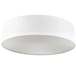 Qazqa plafondlamp van stof drum led wit geïntegreerde led