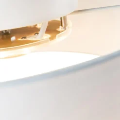 Qazqa plafondlamp van stof drum led wit geïntegreerde led