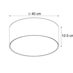Qazqa plafondlamp van stof drum led wit geïntegreerde led