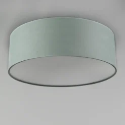 Qazqa plafondlamp van stof drum led groen geïntegreerde led