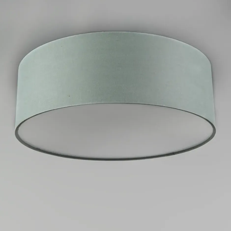 Qazqa plafondlamp van stof drum led groen geïntegreerde led