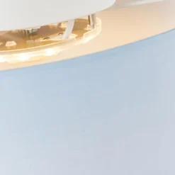 Qazqa plafondlamp van stof drum led blauw geïntegreerde led
