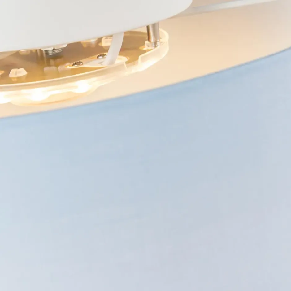 Qazqa plafondlamp van stof drum led blauw geïntegreerde led