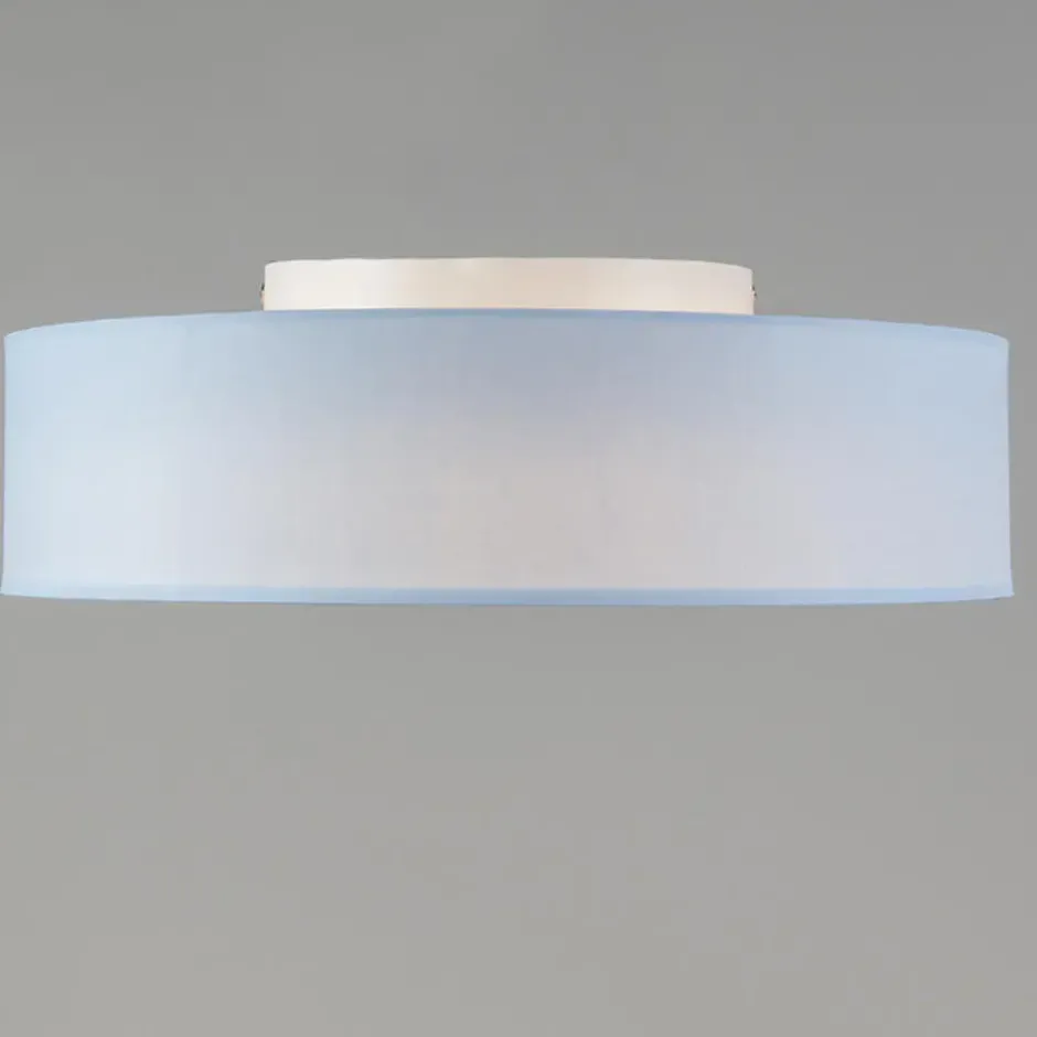 Qazqa plafondlamp van stof drum led blauw geïntegreerde led