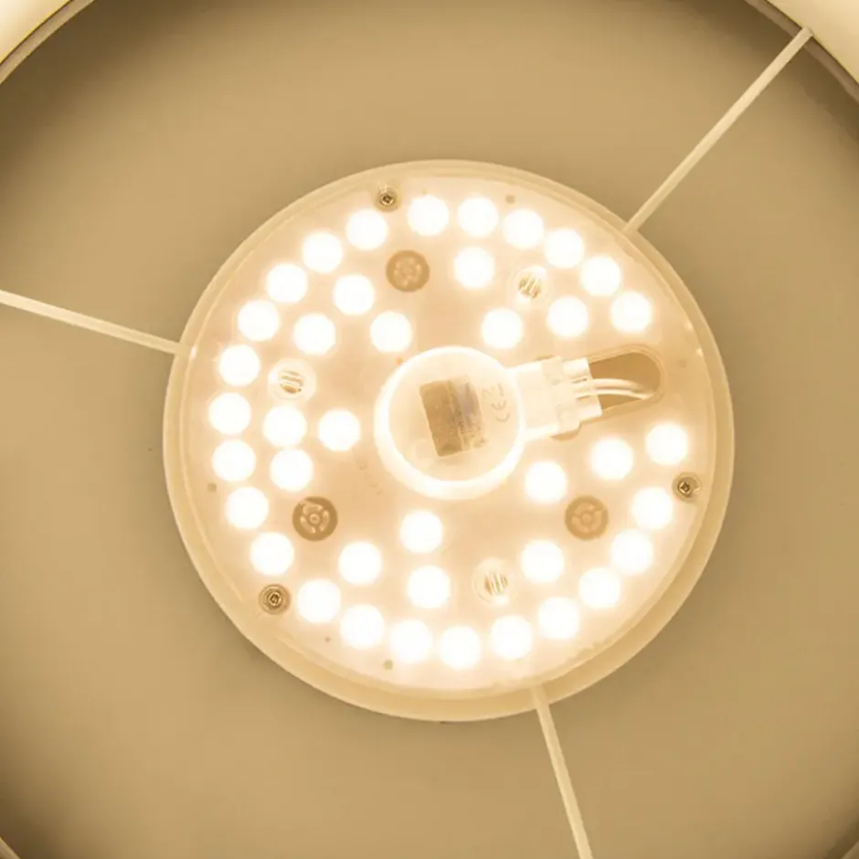 Qazqa plafondlamp van stof drum led blauw geïntegreerde led