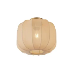 Qazqa plafondlamp van stof pluni beige e27