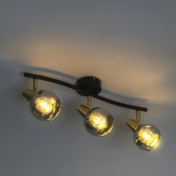 Qazqa plafondlamp vidro goudkleurig e14