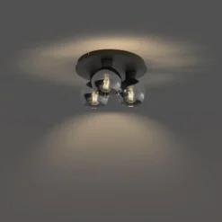 Qazqa plafondlamp vidro grijs e27