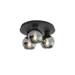 Qazqa plafondlamp vidro grijs e27