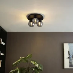Qazqa plafondlamp vidro grijs e27
