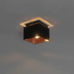 Qazqa plafondlamp vt zwart e27