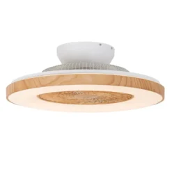 Qazqa plafondventilator climo beige geïntegreerde led