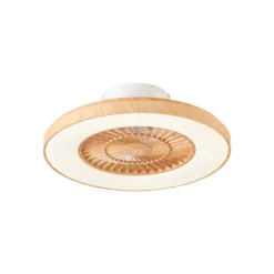 Qazqa plafondventilator climo beige geïntegreerde led