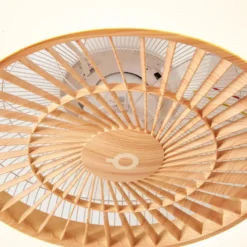 Qazqa plafondventilator climo beige geïntegreerde led