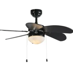 Qazqa plafondventilator fresh zwart e14
