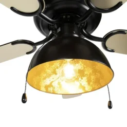 Qazqa plafondventilator magna licht88 zwart e27