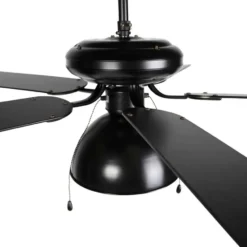 Qazqa plafondventilator magna licht88 zwart e27