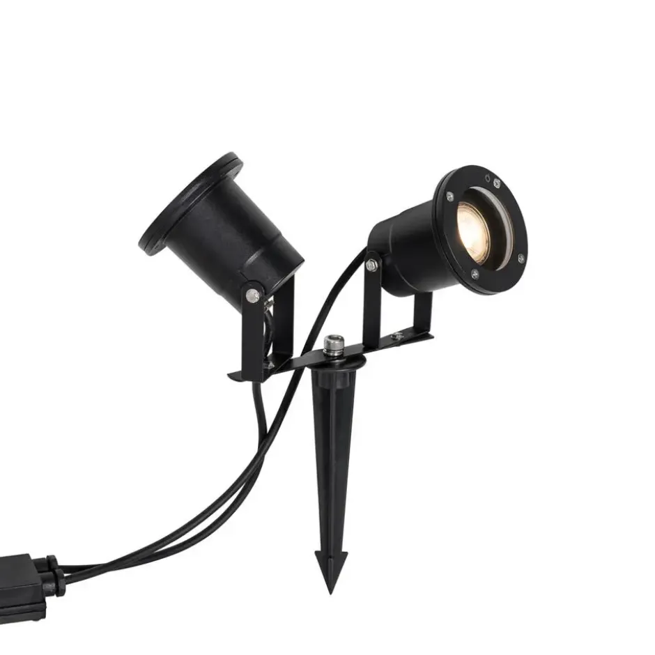 Qazqa prikspot basic zwart gu10