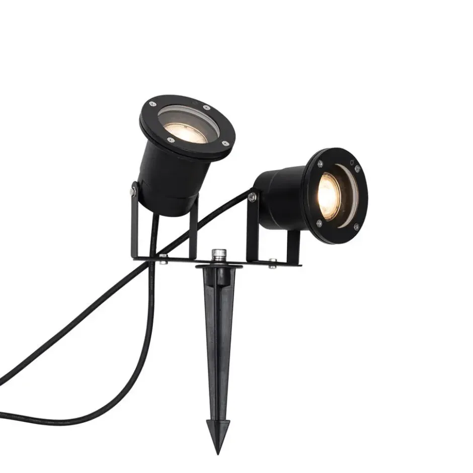 Qazqa prikspot basic zwart gu10