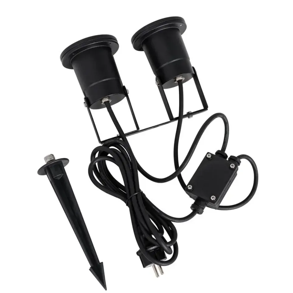 Qazqa prikspot basic zwart gu10