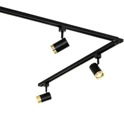 Qazqa railverlichting set iconic jeana zwart gu10
