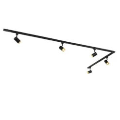 Qazqa railverlichting set iconic jeana zwart gu10