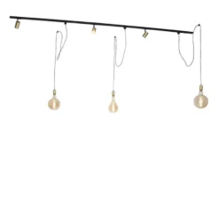 Qazqa railverlichting set iconic cavalux jeana goudkleurig gu10