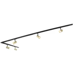 Qazqa railverlichting set iconic jeana goudkleurig gu10