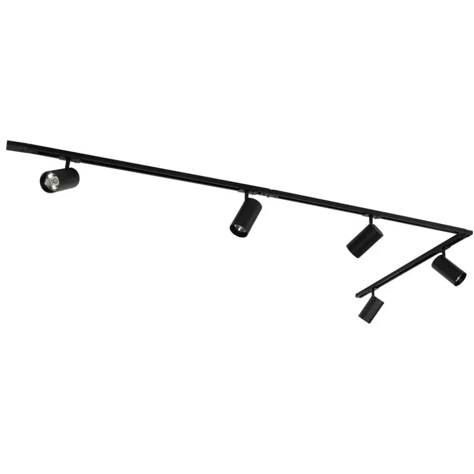 Qazqa railverlichting set iconic jeana luxe zwart gu10
