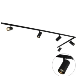 Qazqa railverlichting set iconic jeana luxe zwart gu10