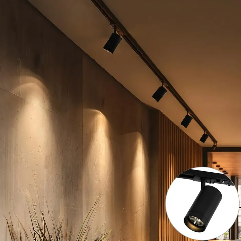 Qazqa railverlichting set iconic jeana luxe zwart gu10
