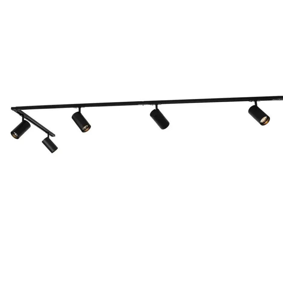 Qazqa railverlichting set iconic jeana luxe zwart gu10