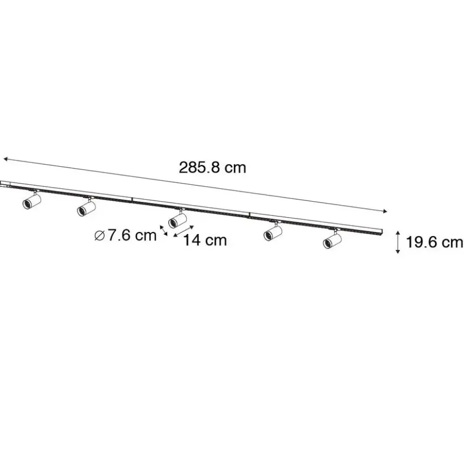 Qazqa railverlichting set iconic jeana luxe zwart gu10
