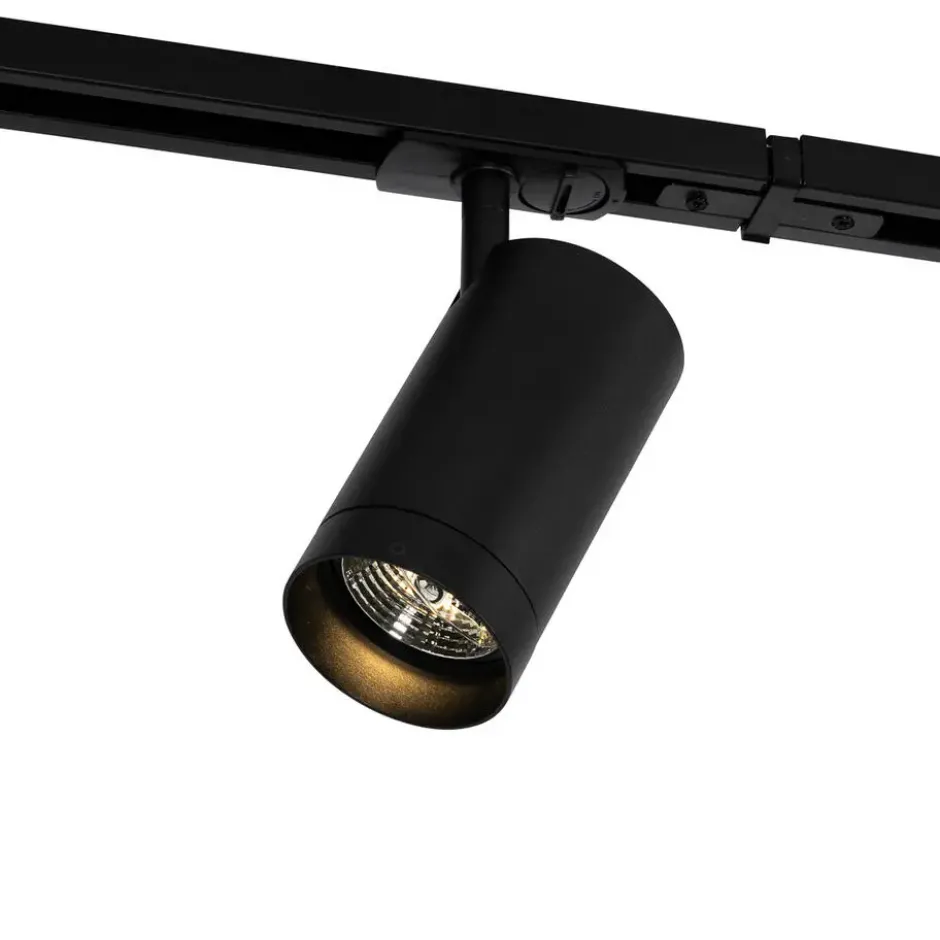 Qazqa railverlichting set iconic jeana luxe zwart gu10