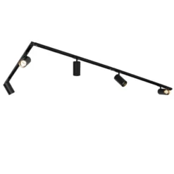 Qazqa railverlichting set iconic jeana luxe zwart gu10