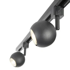 Qazqa railverlichting set iconic gissi zwart gu10