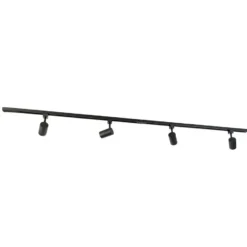 Qazqa railverlichting set iconic jeana zwart gu10