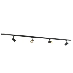 Qazqa railverlichting set iconic jeana zwart gu10