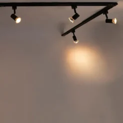 Qazqa railverlichting set iconic jeany zwart gu10