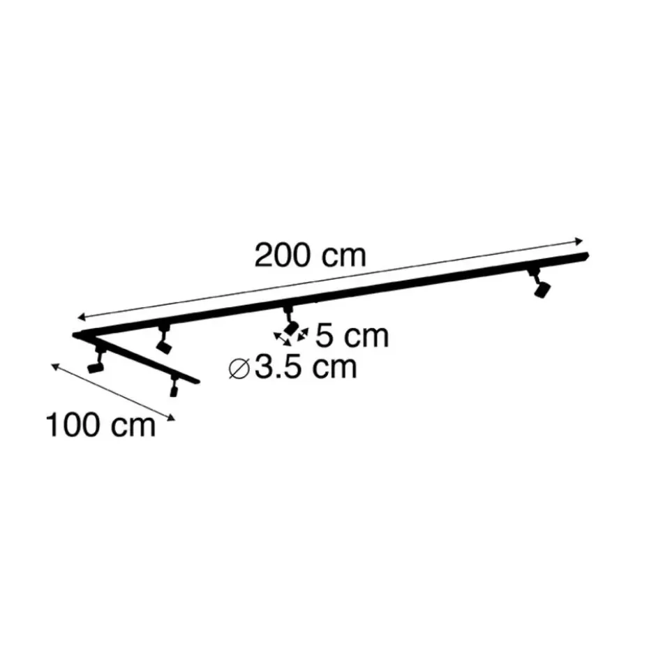 Qazqa railverlichting set iconic jeany zwart gu10